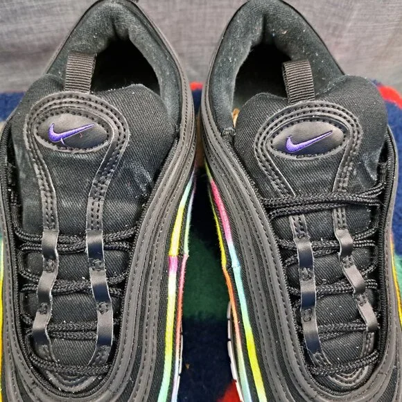 %Nike Air Max 97 Tie Dye Black Multicolor Rainbow CK0841-001 Men 8 - A1 - Picture 10 of 13
